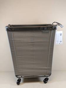 lot 202 image: NEW SEVILLE CLASSICS 2 SECTION LAUNDRY HAMPER (GRAY)