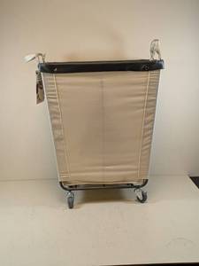 lot 204 image: NEW SEVILLE CLASSICS 2 SECTION LAUNDRY HAMPER (CREAM)
