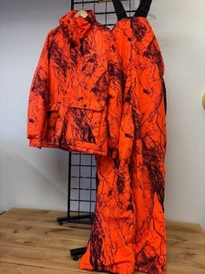 lot 11 image: 2 Pc Never Worn, Gamehide Blaze Orange Naked North Camo Bibs and Jacket