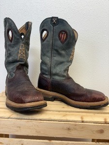 lot 34 image: Mens Size 8D Twisted X 12 Steel Toe Lite Western Pull On Work Boots with Square Toe