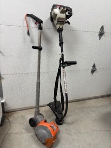 lot 39 image: 2 Pc Lot Craftsman Gas Weedwacker (working, tune-up needed) & Heavy Duty Balck & Decker Yard Edge Trimmer