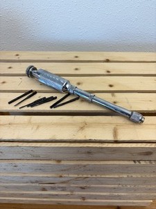 lot 43 image: Stanley Yankee Push Drill No. 03-043 with 7 Bits