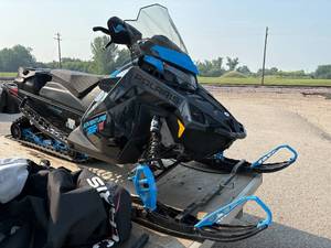 2022 Polaris INDY Adventure 850 Snowmobile with Only 1,709 Miles & Double Wide Snowmobile Trailer
