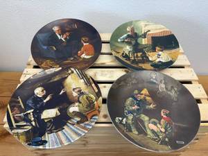 lot 27 image: Set of four Norman Rockwell collector plates from the Rockwell Heritage Collection by Knowles Fine China.