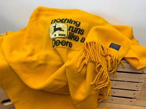 lot 82 image: Vintage 42x62 Pendleton Wool Blanket with Nothing Runs Like A Deere John Deere