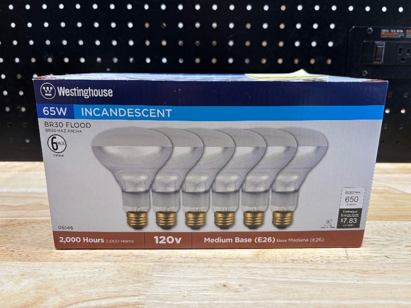 lot 55 image: 65W BR30 Flood Lights 6 Pack