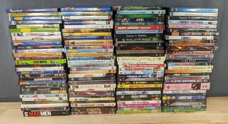 lot 22E image: 122 DVDs with Mixed Genres - Fargo, Barbie, Beerfest, Mad Men C