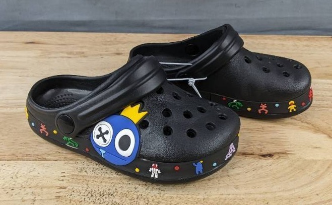 lot 88N image: Childrens Black Clog Shoes, Size 12.5 - Brand New