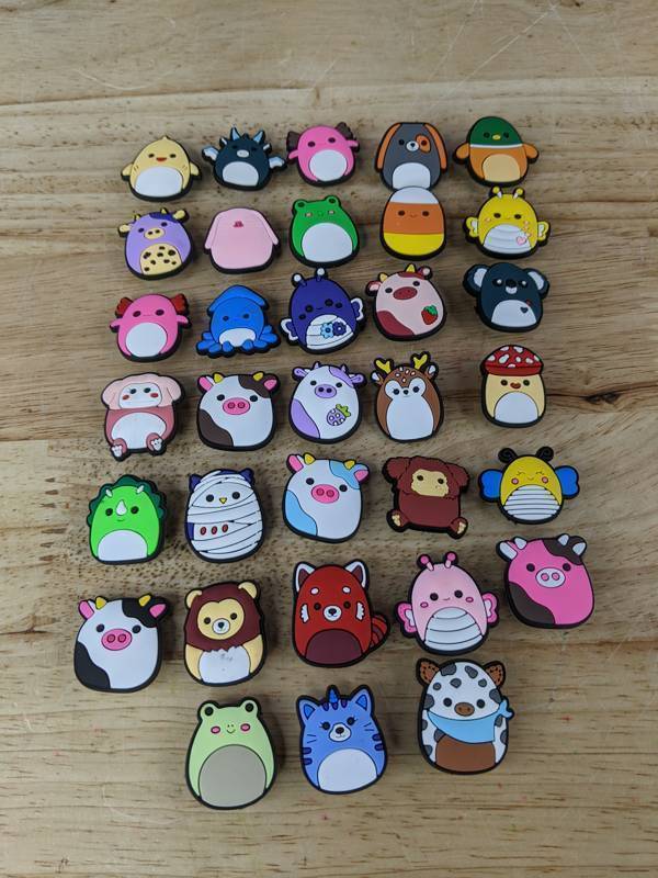lot 15F image: 33 Squishmallow Croc Shoe Charms - Brand New