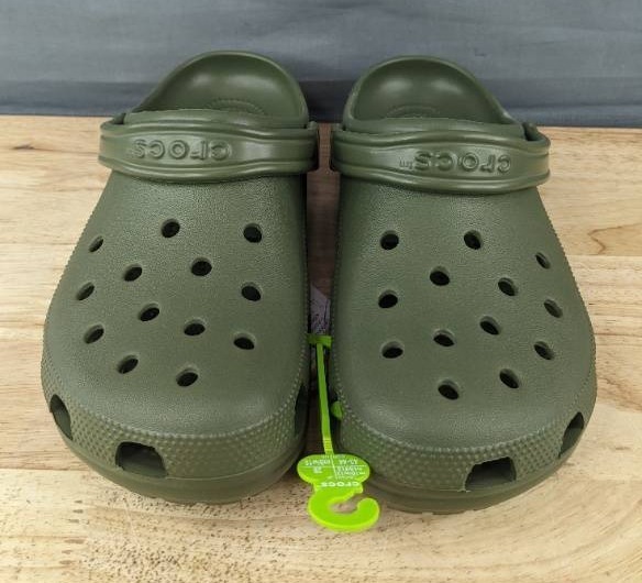 lot 46P image: Crocs Classic Green Clog - Mens Size 10, Womens Size 12 - Brand New