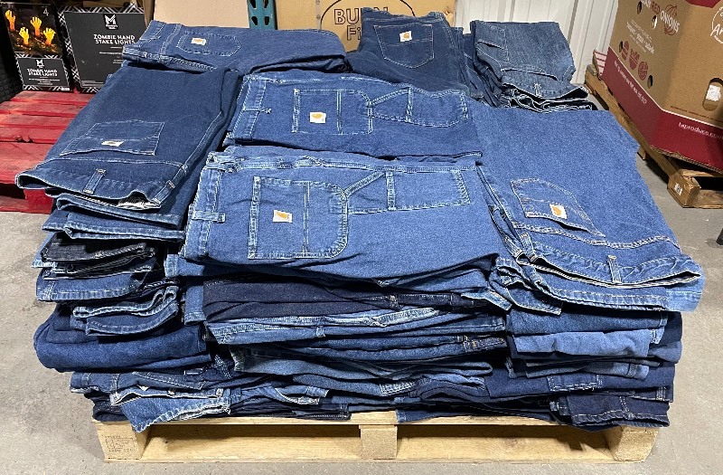 lot 1A image: Resellers Dream Pallet of Carhartt, Dickies and other Branded Denim Jeans 175 Total Pairs Z