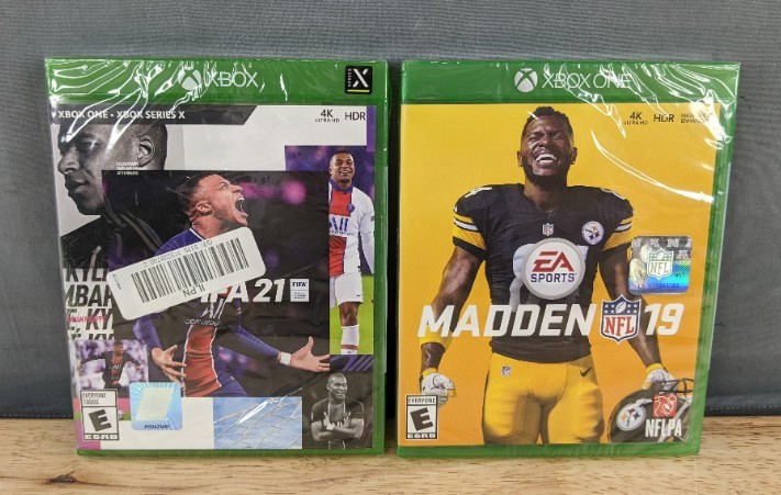lot 25D image: Xbox One Madden NFL 19 & FIFA 21 Games - Brand New