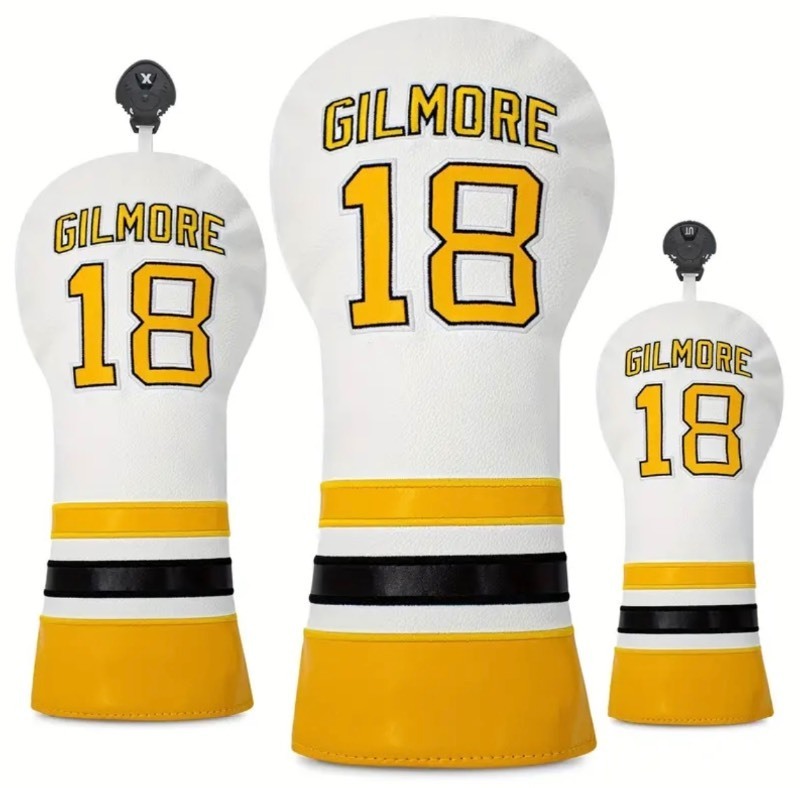 lot 4F image: Happy Gilmore Adam Sandler Movie Boston Bruins Hockey Style #18 Golf Club Head Covers - Brand New