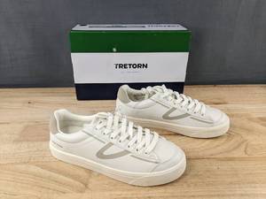 lot 215 image: Tretorn Womens Serve Sneakers WhiteGrey Size 7.5 - Brand New