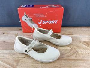 lot 241 image: Ladies Sport Melody Cream Mary Jane Shoes US 8 - Brand New