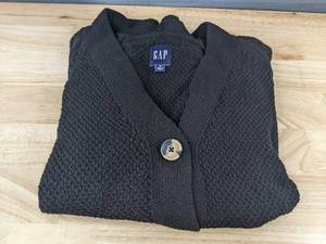 lot 285 image: GAP Womens Black Button Up Cardigan Medium $80 Retail - New