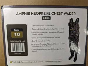 lot 102K image: Frogg Toggs Amphib Neoprene Chest Wader Mens Size 10