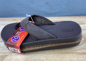 lot 239 image: Flojos Mens Flip Flops Brown Size 10 - Brand New
