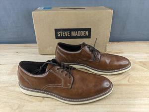 lot 97T image: Steve Madden Mens P-Jansen Cognac Dress Shoes Size 12 - Brand New