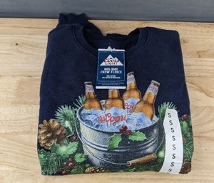 lot 52K image: Coors Light Holiday Sweatshirt Mens Small Blue - Brand New