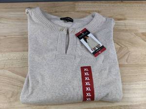 lot 328 image: Rafaella V-Neck Top Oatmeal Heather Womens XL $59 Retail - Brand New