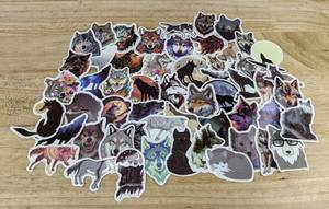 lot 78T image: 50 Wolf Stickers - Brand New