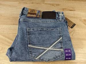 lot 159T image: T.K. Axel Mens Jeans 36x30 Brand New Slim Boot $59 Retail - Brand New