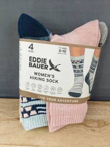 lot 162T image: 4 Pairs Eddie Bauer Womens Hiking Socks Size 5-10 - Brand New