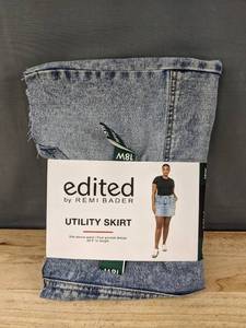 lot 540 image: Edited by Remi Bader Utility Skirt 18W Light Wash Denim - Brand New