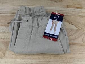 lot 183T image: GAP Kids Stretch Twill Jogger Pants Size M (8) - Brand New