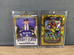 lot 40K image: JJ McCarthy Draft Class & Jordan Addison Minnesota Vikings NFL Prizm Rookie Cards