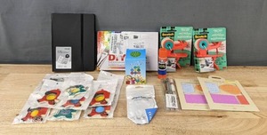 lot 630 image: Office Supplies Tape, Pens, Sticky Notes, 10 Key Chains & More - New
