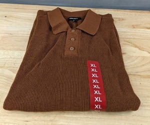 lot 52M image: DKNY Sweater Pullover XL Brown 100 Percent Cotton $89.50 Retail - Brand New