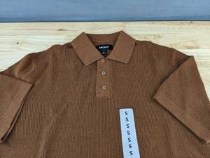 lot 132M image: DKNY Sweater Pullover Small Brown 100 Percent Cotton $89.50 Retail - Brand New