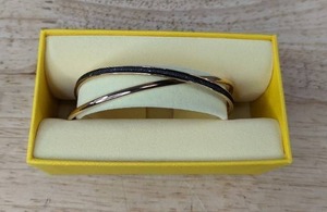 lot 132 image: Brand New Two-Tone Cuff Bracelet in Gift Box
