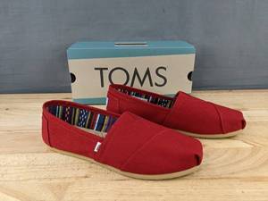 lot 194M image: TOMS Alpargata Red Canvas Womens Shoes Size 9 - Brand New