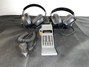 lot 70 image: Vintage Motorola Flip Phone with Car Charger and 2 Electrophonic Headphones