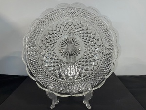 lot 96 image: Pressed Glass Serving Platter with Scalloped Edge, 12-Inch Diameter