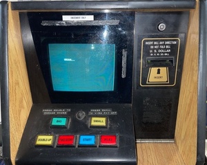 lot A-98 image: Tabletop Poker Masters CRT Video Game Machine with Bill Acceptor