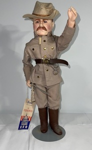 lot 101 image: Effanbee Presidents Theodore Roosevelt Porcelain Doll with Tag and Sword