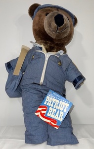 lot 102 image: Patriot Bear Plush Doll in Postal Worker Uniform with Tag