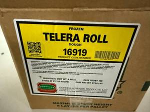 lot 203 image: C. 108ct Frozen Telera Rolls-Very Soft & Yummy