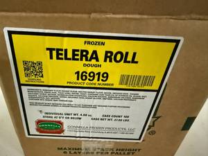 lot 204 image: C. 108ct Frozen Telera Rolls-Very Soft & Yummy