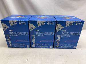 lot 7 image: MM. 3x 4pk 8.4oz  Red Bull The Sea Blue Edition