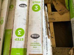 lot 18 image: 9 Boxes Trex Universal Top & Bottom Rail