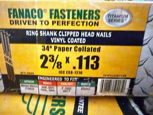 lot 28 image: 2-38 Ring Shank Nails For 30 degree Gun