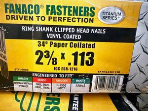 lot 29 image: 2-38 Ring Shank Nails For 30 degree Gun