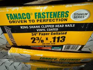 lot 33 image: 2-38 Ring Shank Nails For 30 degree Gun