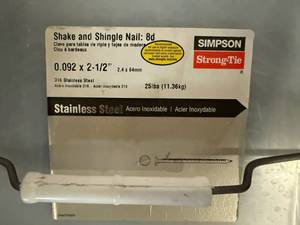 lot 34 image: 25lbs 8d Shake and Shingle Nail