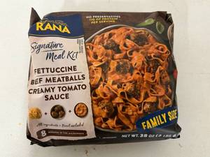 lot 145 image: EE. 38oz Rana Signature Meal Kit-Fettuccne Beef Meatballs-Creamy Tomato Sauce